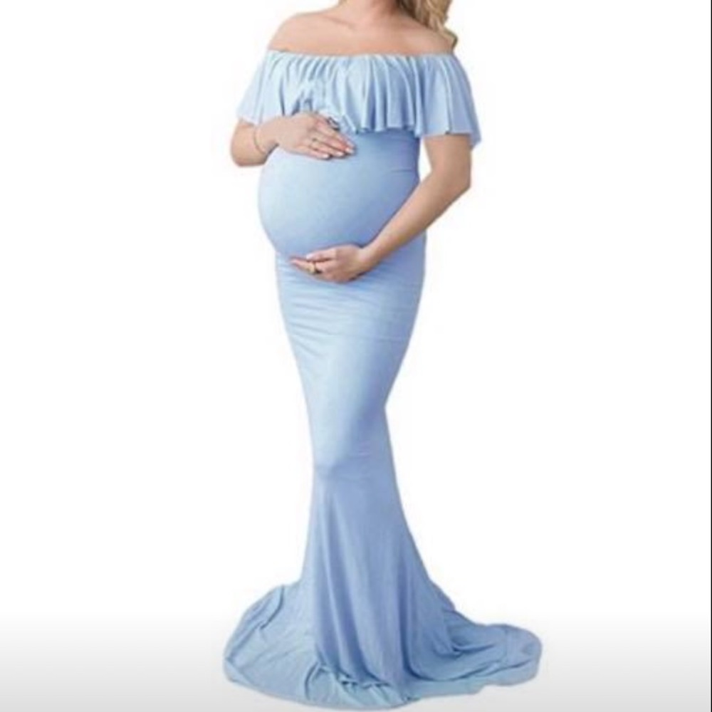 Blue maternity dress